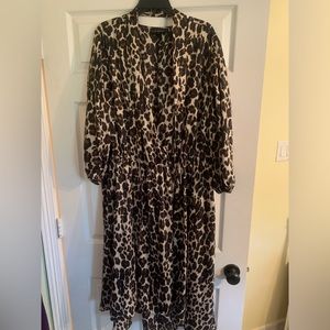 Silky, leopard print wrap dress, lane Bryant, size 22